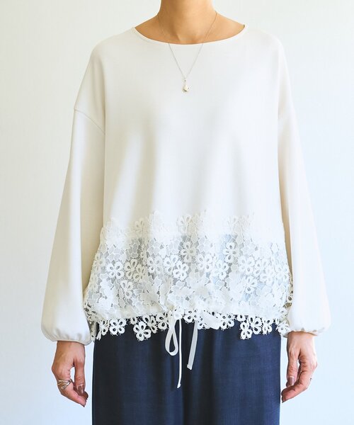 BEARDSLEY（ビアズリー） tシャツ ダンボール裾レースプルオーバー