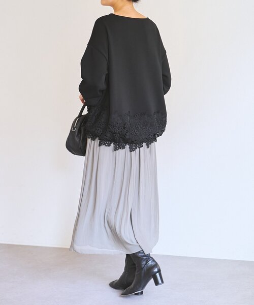 BEARDSLEY（ビアズリー） tシャツ ダンボール裾レースプルオーバー