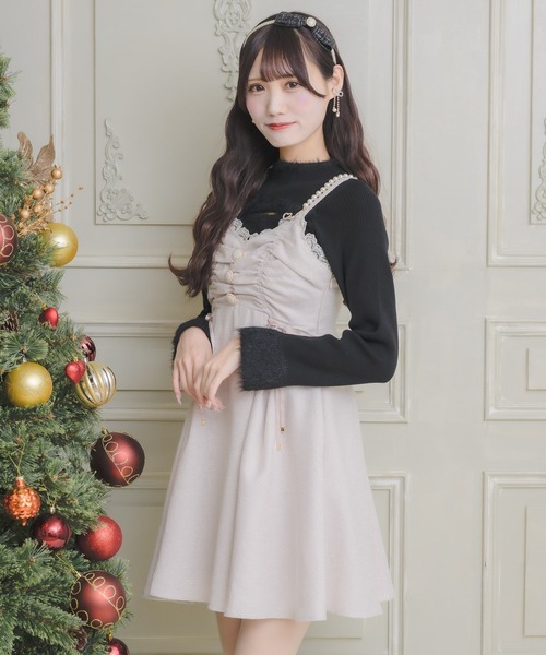 クチュールバイロジータ ジャンパースカート ツイードキャミワンピース