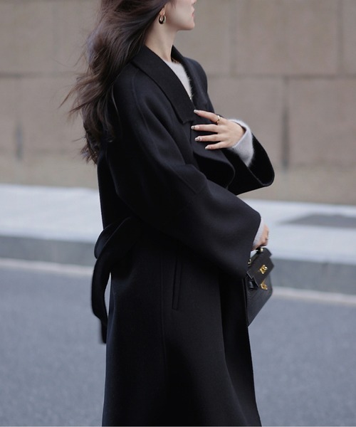 コート アウター ベルト付きロングガウンコート レディース : ZOZOTOWN