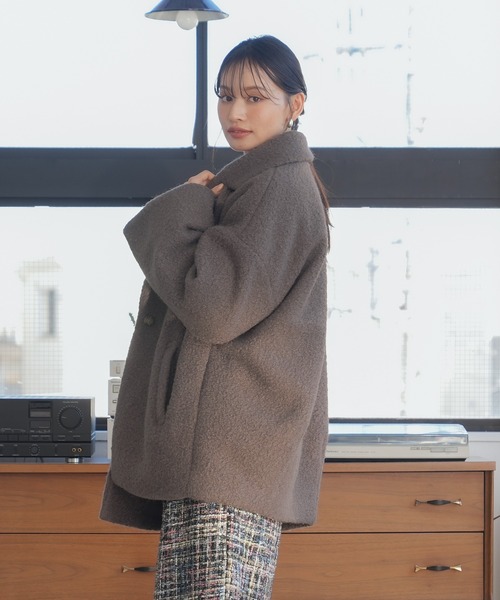 「LOUISE ODIER」 ピーコート MEDIUM モカ レディース_画像6