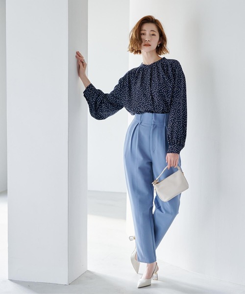 「ur's」 長袖ブラウス L ネイビー レディース_画像6