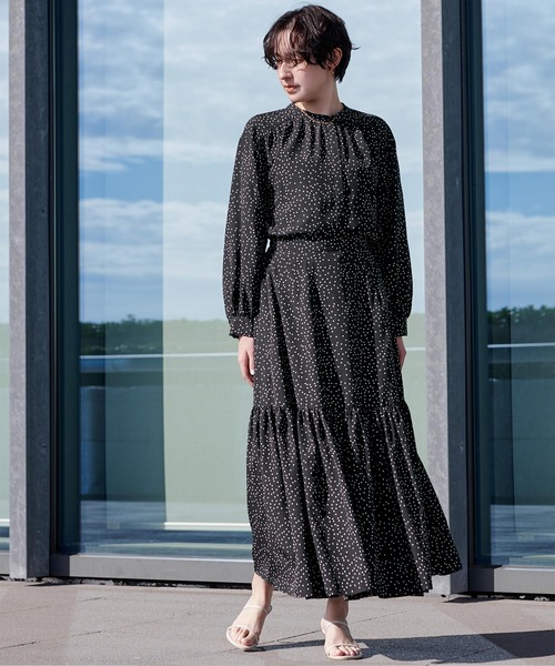 「ur's」 長袖ブラウス L ネイビー レディース_画像7