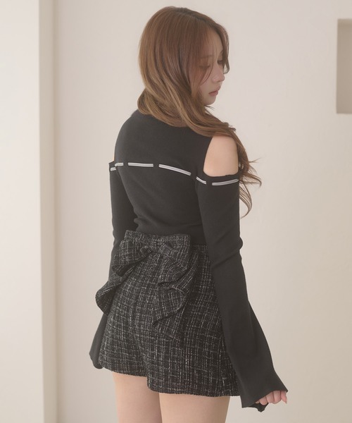 Ambre Neige（アンブルネージュ） パンツ tweed back ribbon skirt