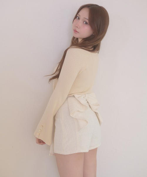 Ambre Neige（アンブルネージュ） パンツ tweed back ribbon skirt