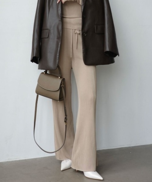 anuans（アニュアンス） パンツ リュクスビスコースニットパンツ