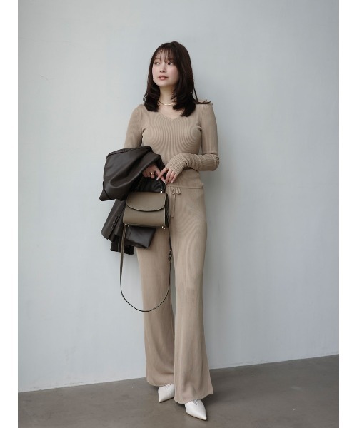 anuans（アニュアンス） パンツ リュクスビスコースニットパンツ