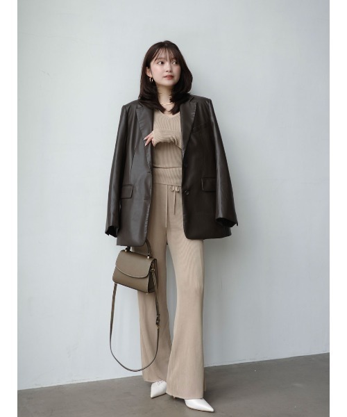 anuans（アニュアンス） パンツ リュクスビスコースニットパンツ