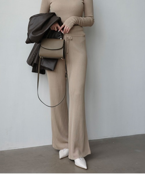 anuans（アニュアンス） パンツ リュクスビスコースニットパンツ