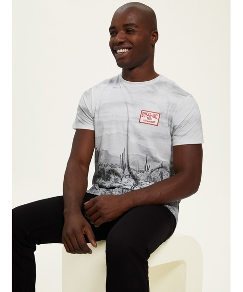 「Guess」 半袖Tシャツ LARGE ライトグレー メンズ_画像4