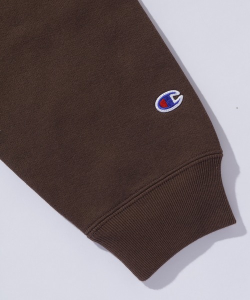 「Champion」 プルオーバーパーカー L ブラウン メンズ