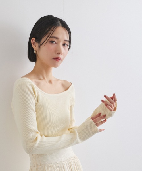 「QUEENS COURT」 長袖ニット M レッド レディース_画像4