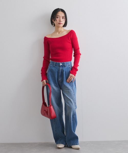 「QUEENS COURT」 長袖ニット M レッド レディース_画像5