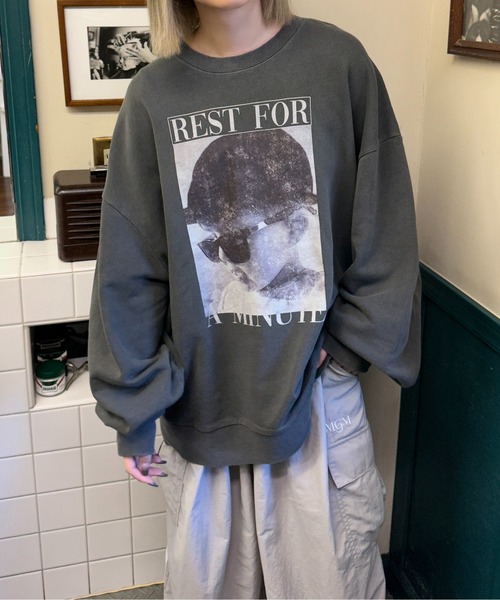 「apres jour mignon」 スウェットカットソー X-LARGE ネイビー レディース_画像2