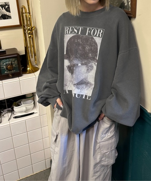 「apres jour mignon」 スウェットカットソー X-LARGE ネイビー レディース_画像4