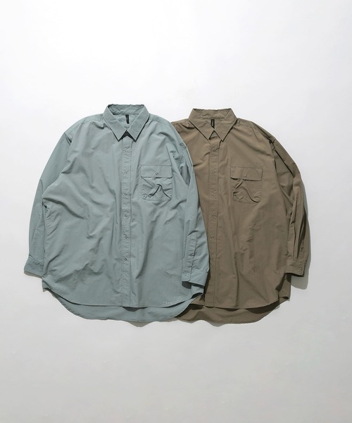 「BURLAP OUTFITTER」 長袖シャツ LARGE グレー メンズの画像