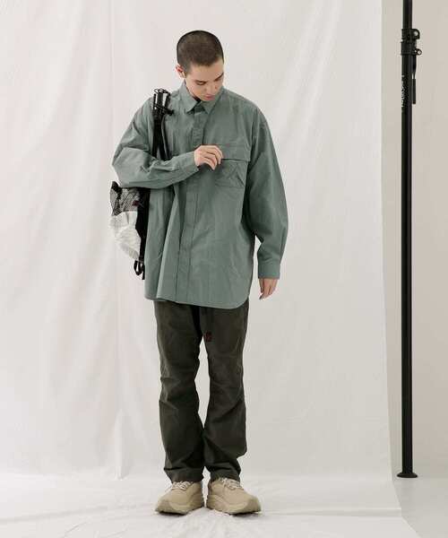 「BURLAP OUTFITTER」 長袖シャツ LARGE グレー メンズの画像