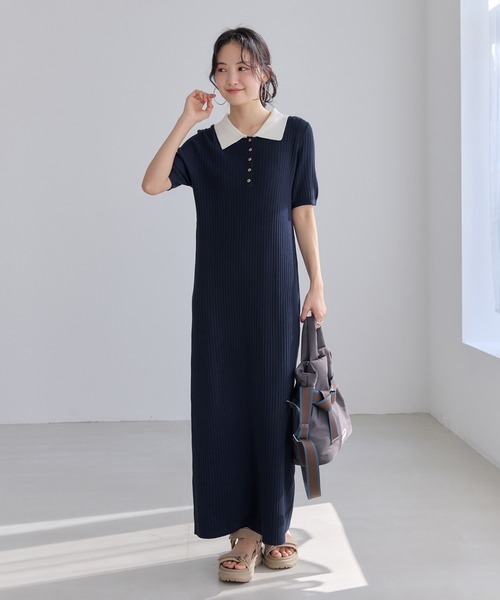 VIS（ビス） ワンピース ポロ襟ニットワンピース : ZOZOTOWN Yahoo!店