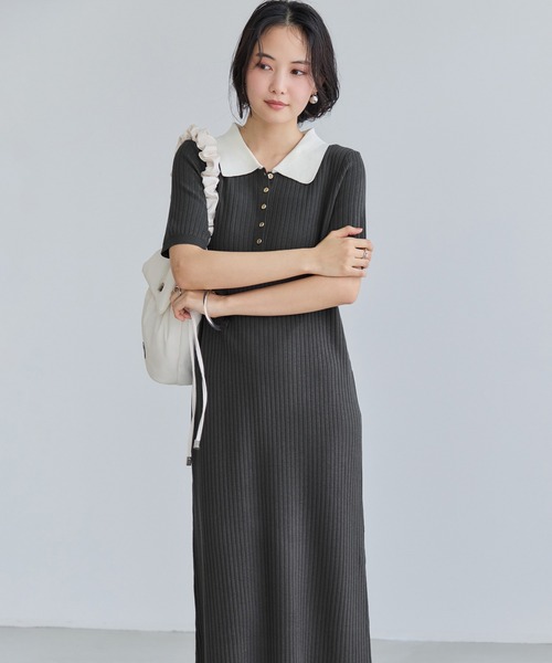 VIS（ビス） ワンピース ポロ襟ニットワンピース : ZOZOTOWN Yahoo!店