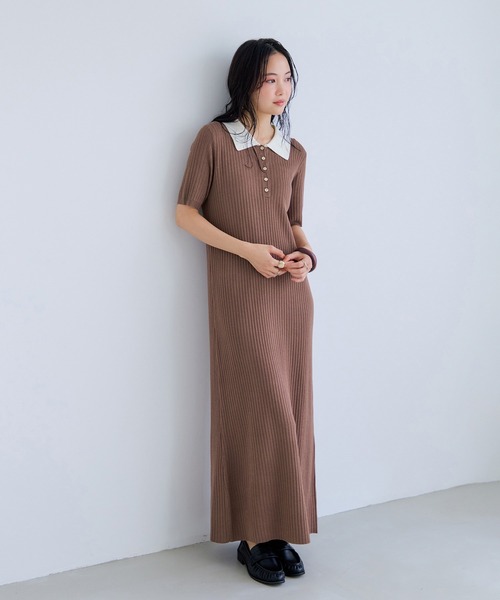 VIS（ビス） ワンピース ポロ襟ニットワンピース : ZOZOTOWN Yahoo!店