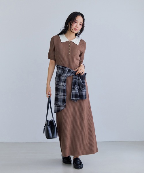 VIS（ビス） ワンピース ポロ襟ニットワンピース : ZOZOTOWN Yahoo!店