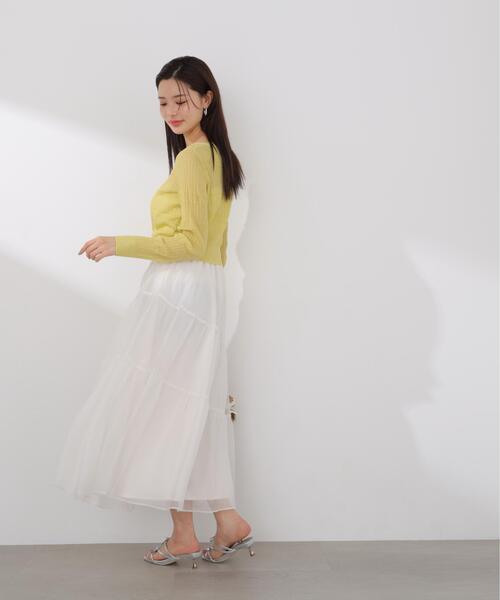 ニット セーター 「加藤栞さん着用」「ａ」変わり織透かし編みカーディガン / 1216176401 レディースの画像