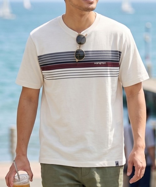 HANGTEN（ハンテン） tシャツ 「HANGTEN/ハンテン」スラブ天竺パネル