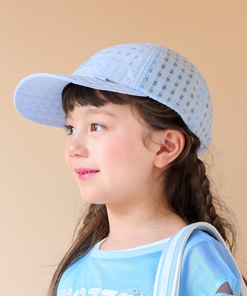 キャップ 帽子 チャーム付　シアーキャップ「接触冷感」 キッズ 子供 女の子の画像