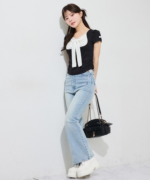 one after another NICE CLAUP tシャツ 半袖 フロントリボンドッキング