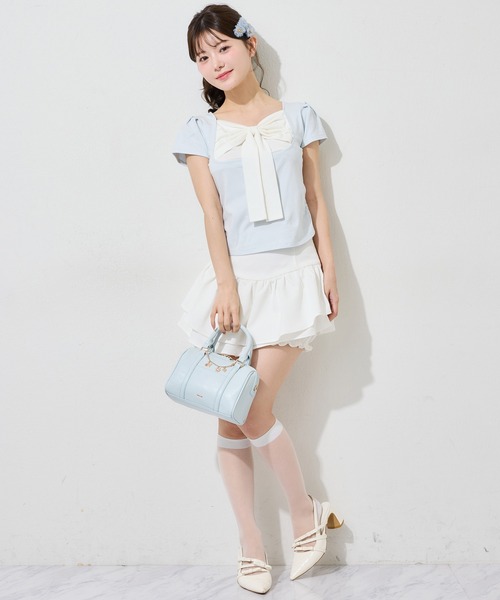 one after another NICE CLAUP tシャツ 半袖 フロントリボンドッキング