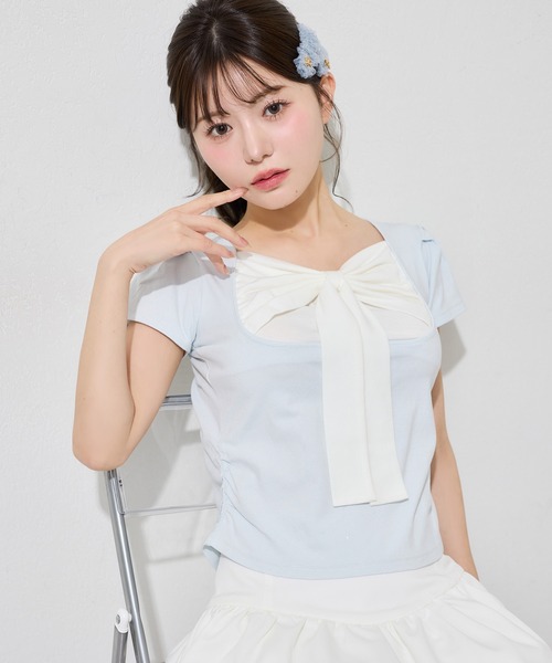 one after another NICE CLAUP tシャツ 半袖 フロントリボンドッキング