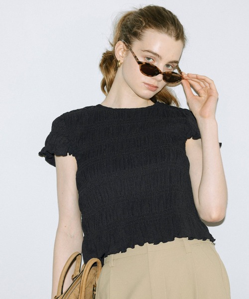 coca（コカ） tシャツ 半袖 シャーリング半袖トップス レディース