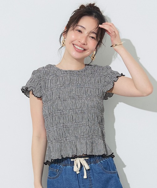 coca（コカ） tシャツ 半袖 シャーリング半袖トップス レディース
