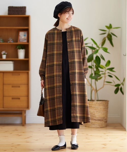 「Viola e Viola」 長袖ワンピース M ブラウン レディース_画像3