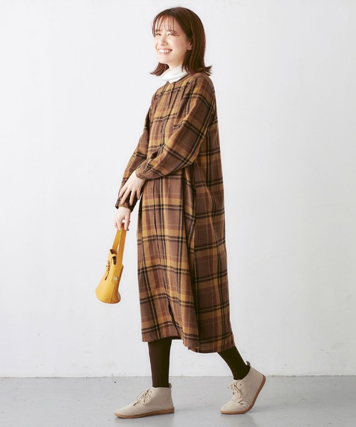 「Viola e Viola」 長袖ワンピース M ブラウン レディース_画像5