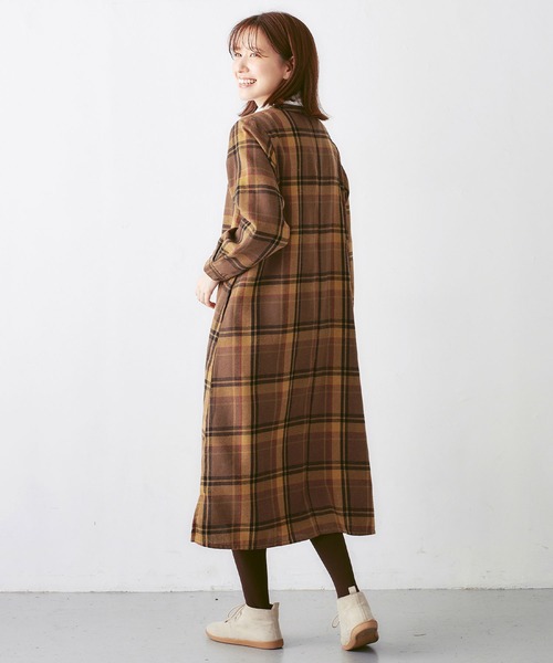 「Viola e Viola」 長袖ワンピース M ブラウン レディース_画像6