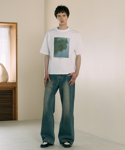 「LURAKU」 半袖Tシャツ MEDIUM ホワイト メンズ_画像9
