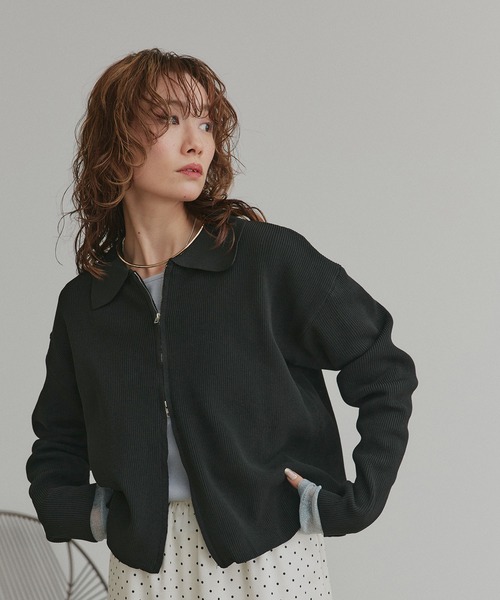 「ad thie」 ニットカーディガン FREE ブルー レディース_画像5