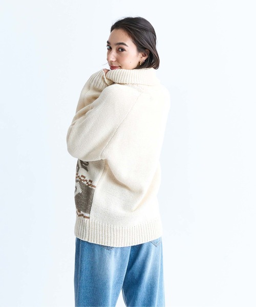 「ROXY」 ニットカーディガン LARGE グレー レディース_画像3