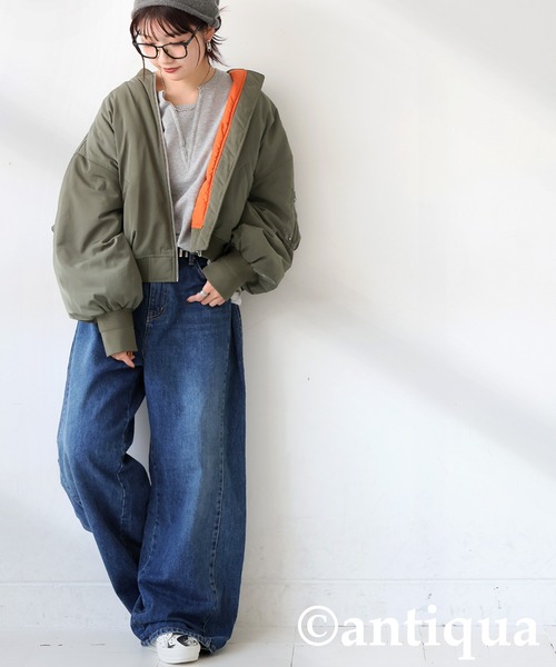 「antiqua」 デニムパンツ LARGE インディゴブルー レディース_画像7
