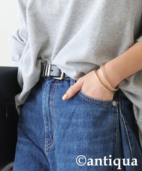 「antiqua」 デニムパンツ LARGE インディゴブルー レディース_画像8