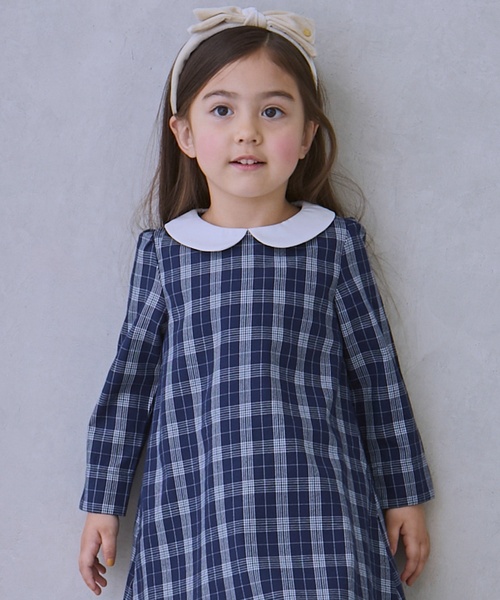 「petit main」 「KIDS」長袖ワンピース 120cm ネイビー キッズ_画像2