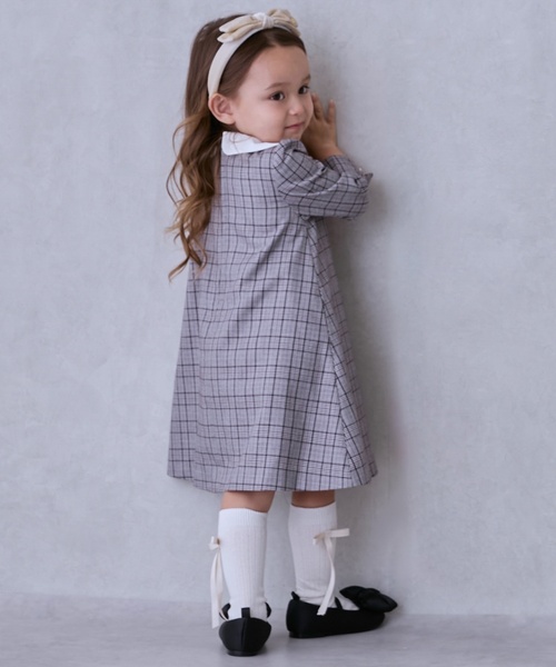 「petit main」 「KIDS」長袖ワンピース 120cm ネイビー キッズ_画像3