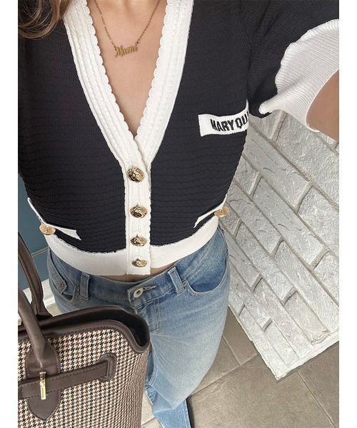 【LILY BROWN×MARY QUANT】クロップドニットカーディガン LILY BROWN（リリーブラウン） カーディガン 「LILY BROWN×MARY QUANT