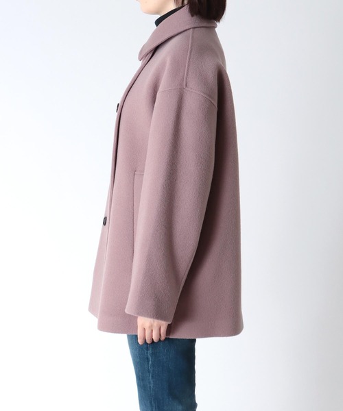 ち*こ様 オクスン　ok.soon　ウールリバーPコート　ハンドメイド　ダブルフ pea coat black | ok.soon