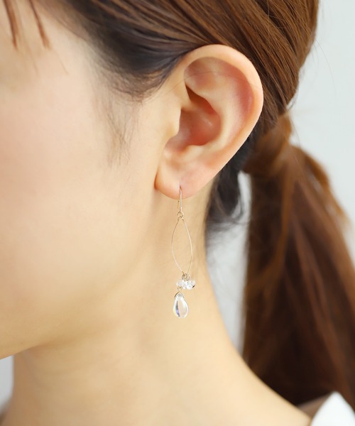 ANEMONE（アネモネ） ピアス オーロラガラスドロップフックピアス「C