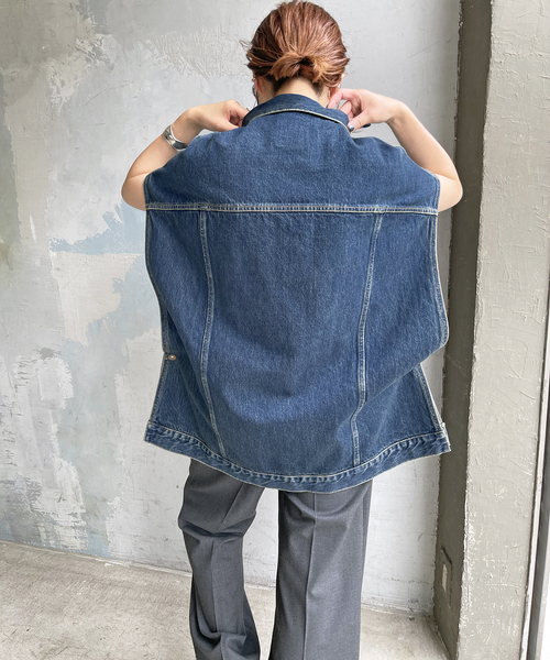 完売品23SS Spick&Span 51/2 3RD デニムポンチョ　Ｇジャン Spick＆Span ジャケット Gジャン 51/2 3RD_PONCHO_DENIM