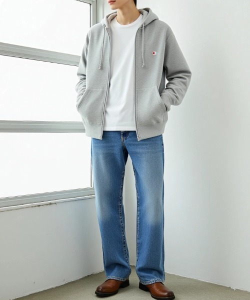 Champion（チャンピオン） パーカー コットンUSA 裏起毛 ロゴワッペン