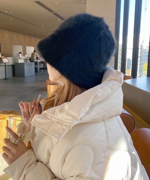 帽子 ハット シャギーファーバケットハット レディース : ZOZOTOWN