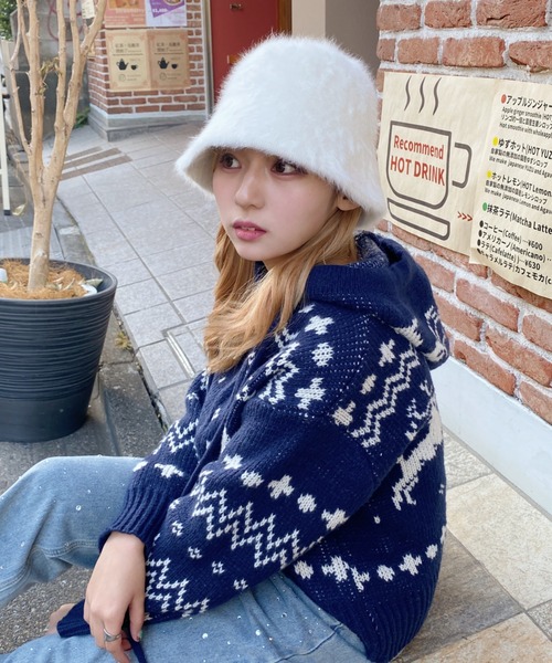 帽子 ハット シャギーファーバケットハット レディース : ZOZOTOWN